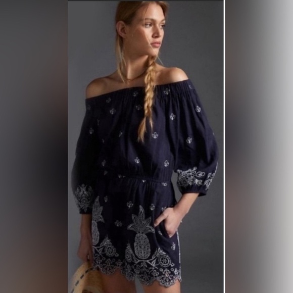 FARM Rio for Anthropologie - Jackie Embroidered Romper - Picture 4 of 16